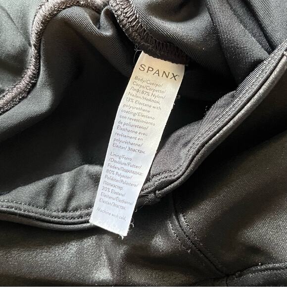 SPANX Moto Faux Leather Leggings Size Small EUC - Picture 8 of 8